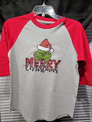 Grinch Xmas Baseball Tee